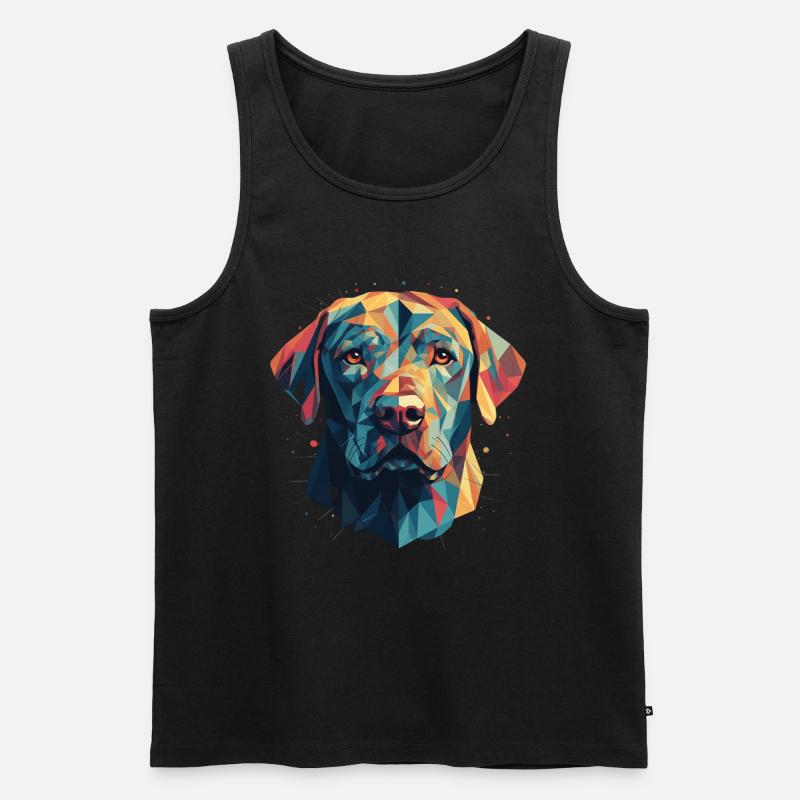 Buntes Labrador-Kunstdesign - Männer Premium Bio Tank Top - Schwarz