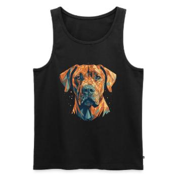 Buntes Rhodesian-Ridgeback-Kunstdesign - Männer Premium Bio Tank Top - Schwarz - Vorne - AI Model Male 178 light (178cm)