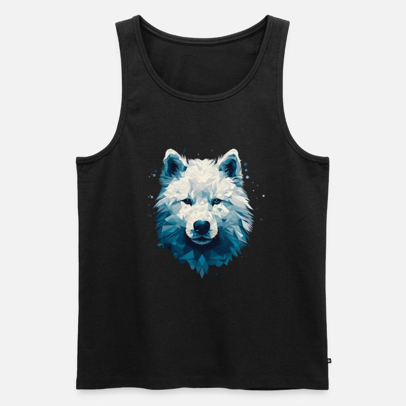 Buntes Samojeden-Kunstdesign - Männer Premium Bio Tank Top - Schwarz