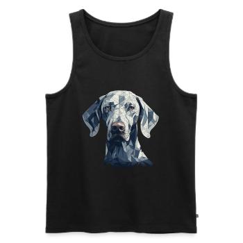 Buntes Weimaraner Kunstdesign - Männer Premium Bio Tank Top - Schwarz - Vorne - AI Model Male 178 light (178cm)