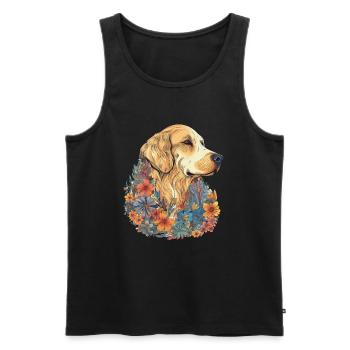 Design d’art coloré Golden-retriever - Débardeur bio Premium Homme - noir - Devant - Michal (187cm)