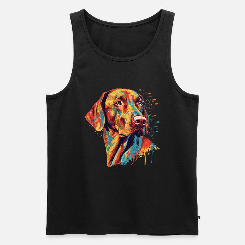 Bunter Vizsla - Männer Premium Bio Tank Top - Schwarz