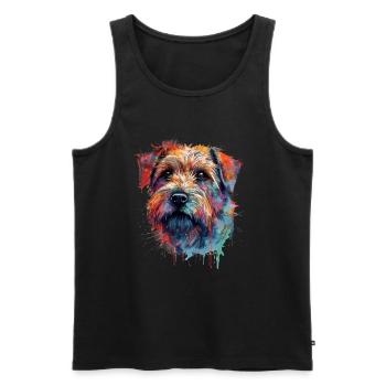 Colorful Norfolk-terrier - Men's Premium Organic Tank Top - black - Front - AI Model Male 178 light (178cm)