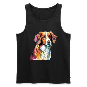 Coloré Nederlandse Kooikerhondje - Débardeur bio Premium Homme - noir - Devant - Michal (187cm)