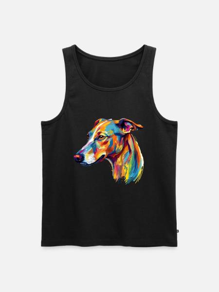 Buntes Whippet - Männer Premium Bio Tank Top - Schwarz