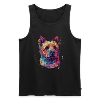 Norwich-terrier coloré - Débardeur bio Premium Homme - noir - Devant - Michal (187cm)