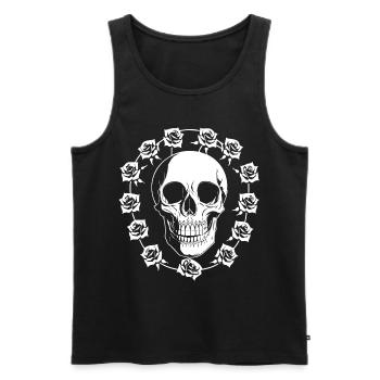 Horror Skull Skull Art Skull Gothic Heavy Metal - Men's Premium Organic Tank Top - black - Front - AI Model Male 178 light (178cm)