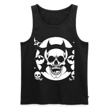 Horror Skull Skull Art Skull Gothic Heavy Metal - Men's Premium Organic Tank Top - black - Front - Michal (187cm)
