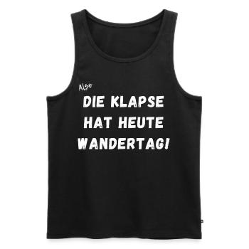 Die Klapse hat Heute Wandertag. - Männer Premium Bio Tank Top - Schwarz - Vorne - AI Model Male 178 light (178cm)