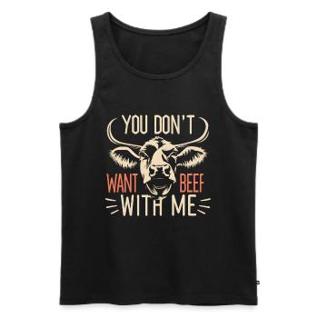 You don't want beef with me - Männer Premium Bio Tank Top - Schwarz - Vorne - Michal (187cm)