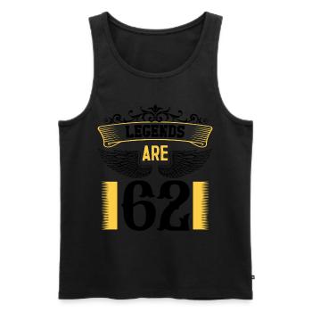 Legends are 62 years old, birthday 62 - Men's Premium Organic Tank Top - black - Front - Michal (187cm)