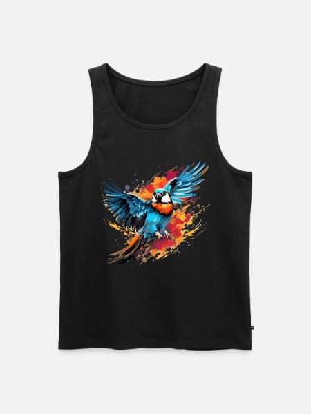 Buntfalke Farbkleckse Farbspritzer - Männer Premium Bio Tank Top - Schwarz