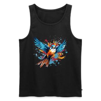 Buntfalke Farbkleckse Farbspritzer - Männer Premium Bio Tank Top - Schwarz - Vorne - AI Model Male 178 light (178cm)