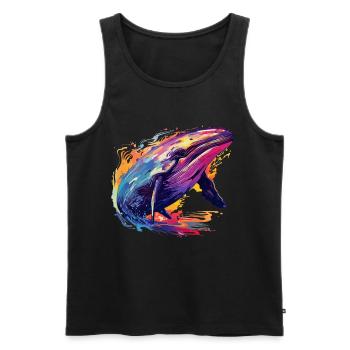 Colorful whale paint blobs paint splashes - Men's Premium Organic Tank Top - black - Front - AI Model Male 178 light (178cm)