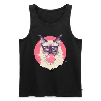 Ragdoll Cat Glasses Chewing Gum - Men's Premium Organic Tank Top - black - Front - Michal (187cm)