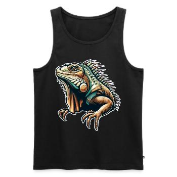 Leguan - Männer Premium Bio Tank Top - Schwarz - Vorne - AI Model Male 178 light (178cm)