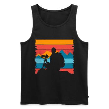 Photography Nature Photography SLR Camera - Men's Premium Organic Tank Top - black - Front - AI Model Male 178 light (178cm)