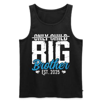 Only Child Big Brother - Promoted To Big Brother - Débardeur bio Premium Homme - noir - Devant - AI Model Male 178 light (178cm)