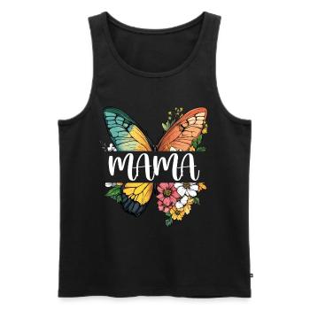 Maman papillon fleurs Meilleure maman Fête des mères - Débardeur bio Premium Homme - noir - Devant - Michal (187cm)