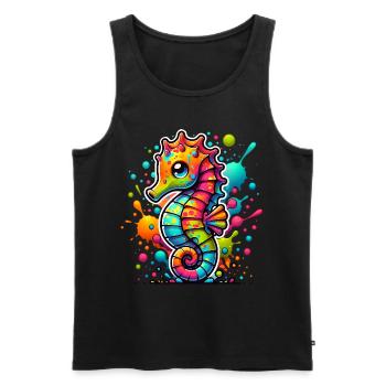Seepferd Seepferdchen - Männer Premium Bio Tank Top - Schwarz - Vorne - AI Model Male 178 light (178cm)