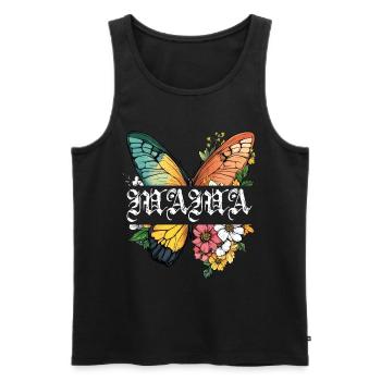Maman papillon fleurs Meilleure maman Fête des mères - Débardeur bio Premium Homme - noir - Devant - Michal (187cm)