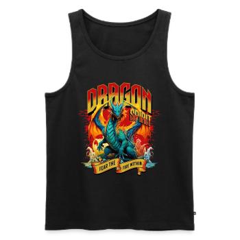 Dragon Fantasy Magic Mysticism Mythology Creature - Men's Premium Organic Tank Top - black - Front - AI Model Male 178 light (178cm)
