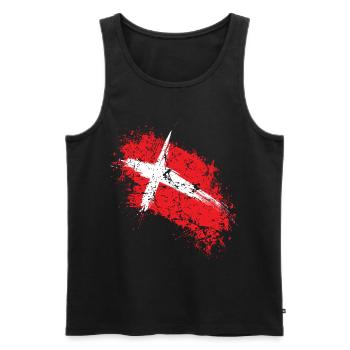 Denmark - Men's Premium Organic Tank Top - black - Front - Michal (187cm)