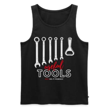 Tool - Werkzeuge - Maulschlüssel - Flaschenöffner - Männer Premium Bio Tank Top - Schwarz - Vorne - AI Model Male 178 light (178cm)