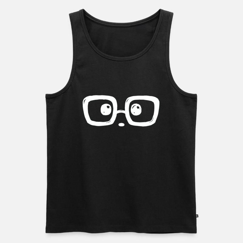 Erstaunter Blick mit Brille ... - Männer Premium Bio Tank Top - Schwarz