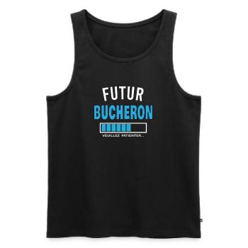 futur BUCHERON - Débardeur bio Premium Homme - noir - Devant - Michal (187cm)