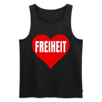 Love Freiheit Demo Demonstration Grundrechte - Männer Premium Bio Tank Top - Schwarz - Vorne - AI Model Male 178 light (178cm)