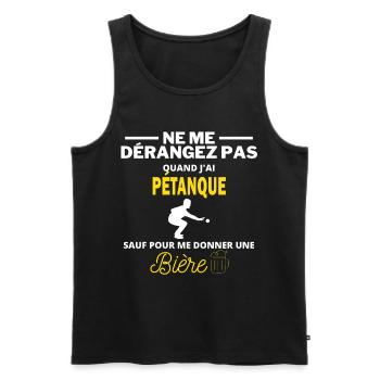 pétanque et bière humour alcool - Débardeur bio Premium Homme - noir - Devant - Michal (187cm)