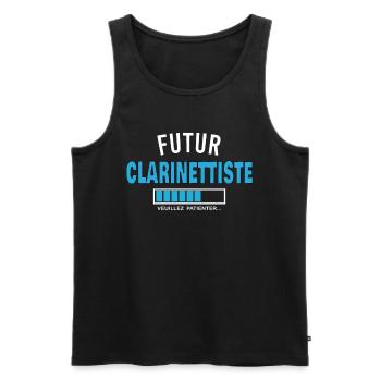 futur CLARINETTISTE - Débardeur bio Premium Homme - noir - Devant - Michal (187cm)