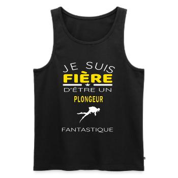 citation fière d être fantastique et Plongeur - Débardeur bio Premium Homme - noir - Devant - Michal (187cm)