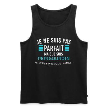 je ne suis pas parfait PERIGOURDIN - Débardeur bio Premium Homme - noir - Devant - Michal (187cm)