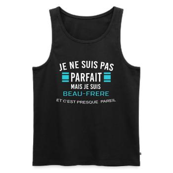 je ne suis pas parfait BEAU FRERE - Débardeur bio Premium Homme - noir - Devant - Michal (187cm)