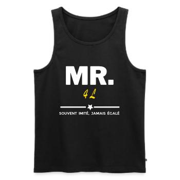 MR souvent imité jamais égalé 4 L - Débardeur bio Premium Homme - noir - Devant - Michal (187cm)