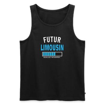 futur LIMOUSIN - Débardeur bio Premium Homme - noir - Devant - AI Model Male 178 light (178cm)