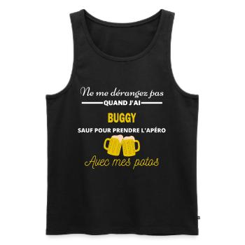 Ne me dérangez pas QUAND J ai l apéro buggy - Débardeur bio Premium Homme - noir - Devant - Michal (187cm)