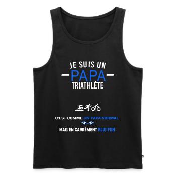 je suis un Papa et Triathlète Humour - Débardeur bio Premium Homme - noir - Devant - Michal (187cm)