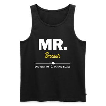 MR. souvent imité, jamais égalé Brocante - Débardeur bio Premium Homme - noir - Devant - Michal (187cm)
