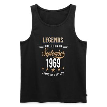 Legends werden im September 1969 geboren - Männer Premium Bio Tank Top - Schwarz - Vorne - Michal (187cm)
