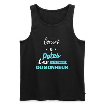 potes les ingrédients du bonheur Concert - Débardeur bio Premium Homme - noir - Devant - Michal (187cm)