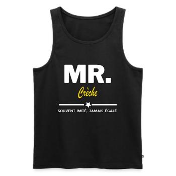MR. souvent imité, jamais égalé Crèche - Débardeur bio Premium Homme - noir - Devant - Michal (187cm)