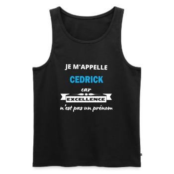 Je m'appelle excellence Cedrick - Débardeur bio Premium Homme - noir - Devant - Michal (187cm)