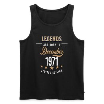 Legends werden im Dezember 1971 geboren - Männer Premium Bio Tank Top - Schwarz - Vorne - Michal (187cm)