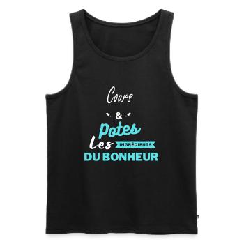 potes les ingrédients du bonheur Cours - Débardeur bio Premium Homme - noir - Devant - Michal (187cm)
