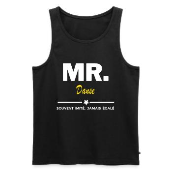 MR. souvent imité, jamais égalé Danse - Débardeur bio Premium Homme - noir - Devant - Michal (187cm)