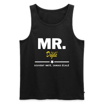 MR. souvent imité, jamais égalé Défilé - Débardeur bio Premium Homme - noir - Devant - Michal (187cm)