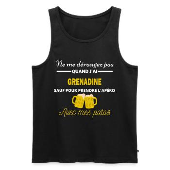 Ne me dérangez pas QUAND J'ai l'apéro grenadine - Débardeur bio Premium Homme - noir - Devant - Michal (187cm)